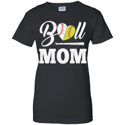 Funny Ball Mom Softball Baseball Mothers Day Gifts-T-Shirt & Tank Top-Women's T-Shirt-Black