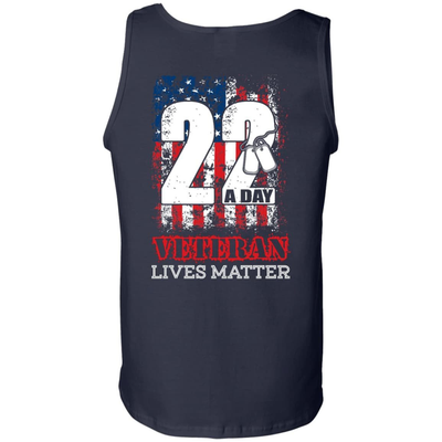 22 Push Up Challenge Veteran Lives Matter-T-Shirt & Hoodie-Unisex Tank-Navy