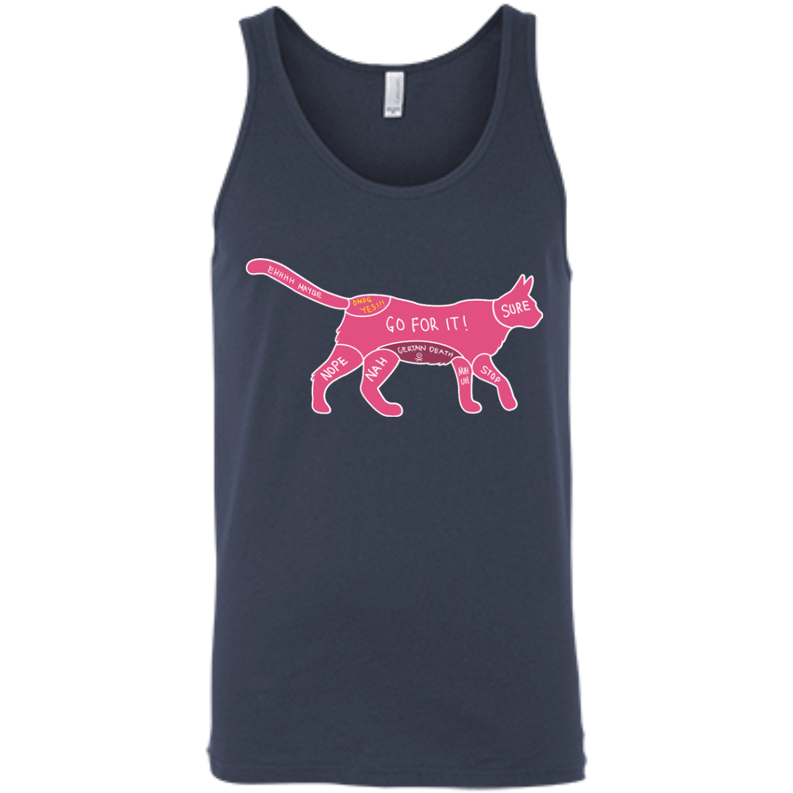 Proper way to pet a Cat lover-T-Shirt & Hoodie-Unisex Tank-Navy