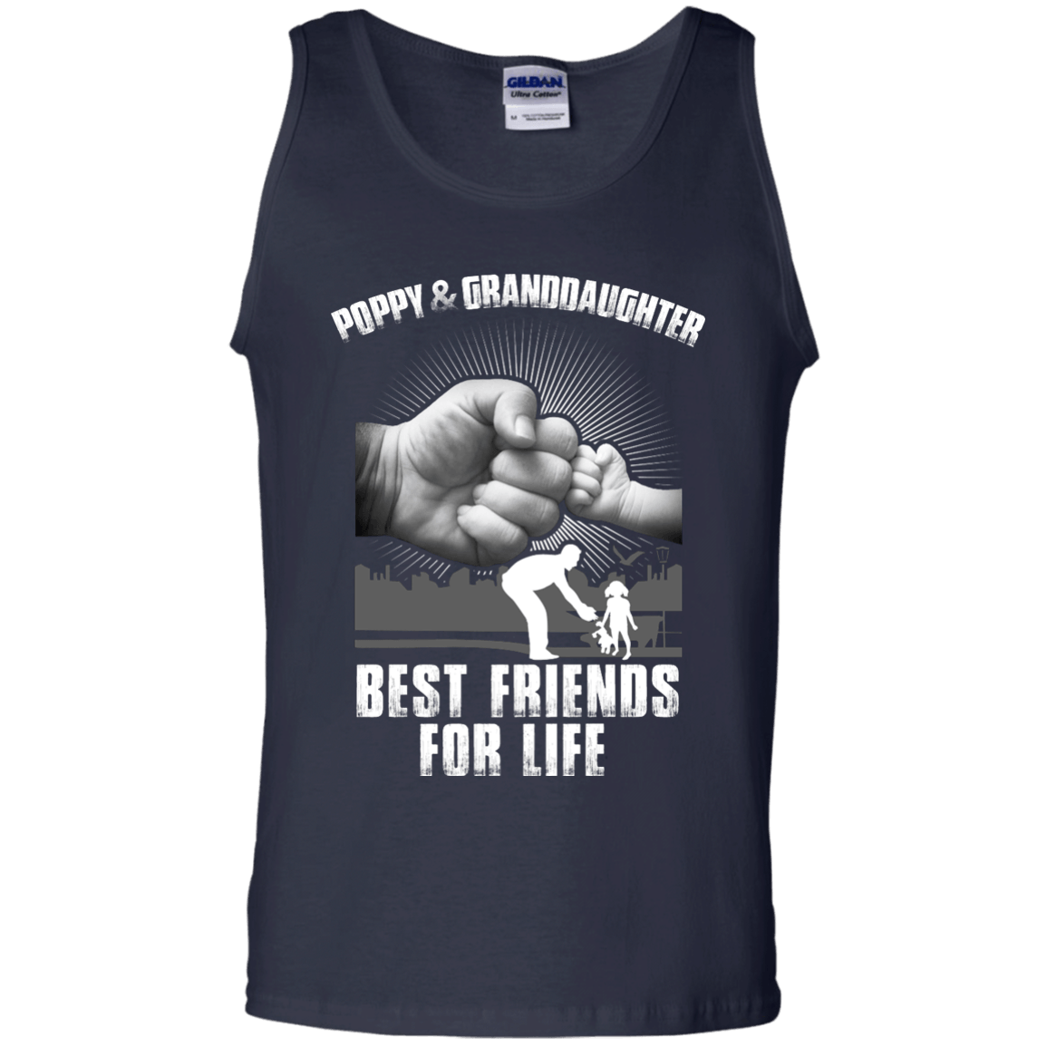 Poppy And Granddaughter best Friends For Life-T-Shirt & Hoodie-Unisex Tank-Navy