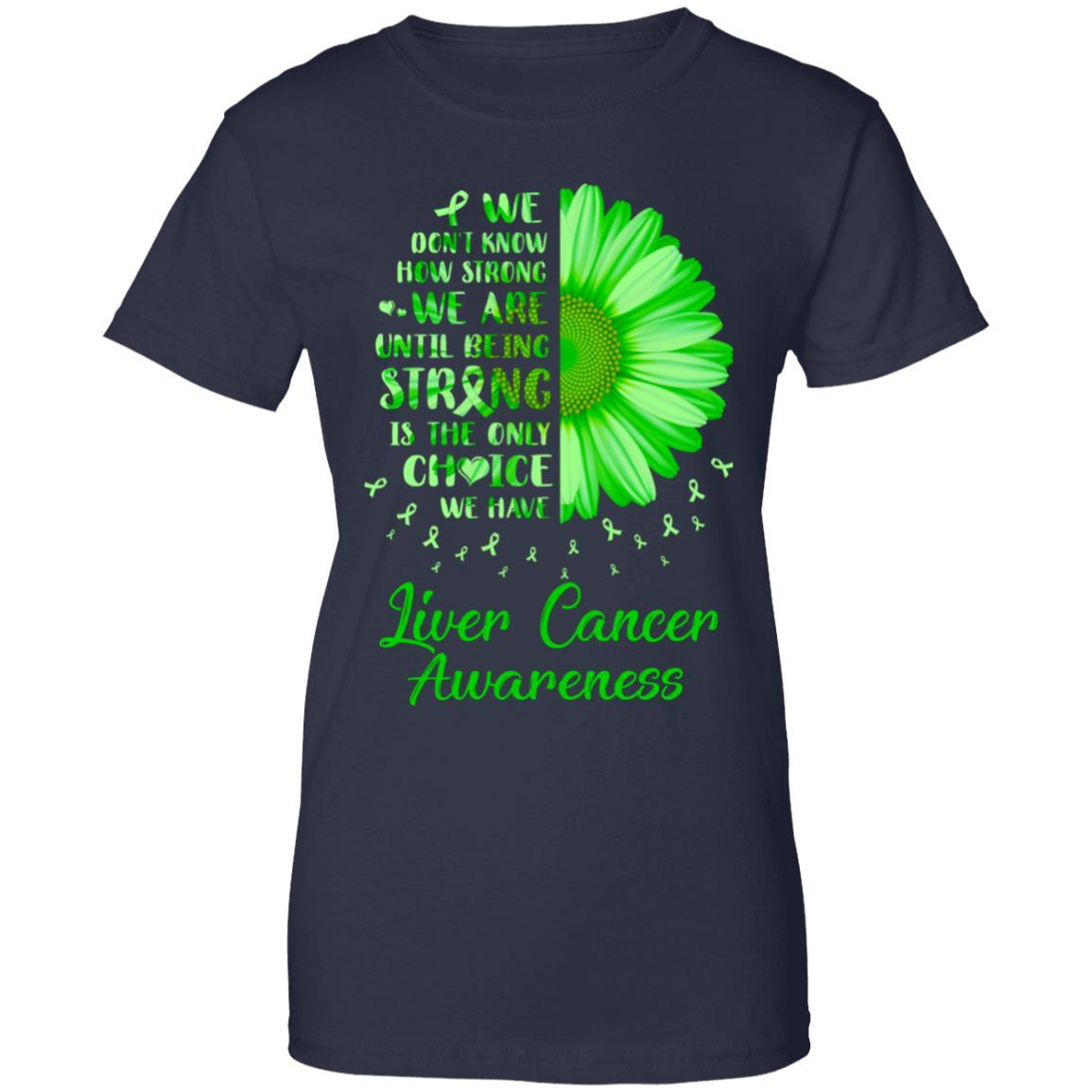 Being Strong Daisy Flower Green Liver Cancer Awareness-T-Shirt & Hoodie-Women's T-Shirt-Navy