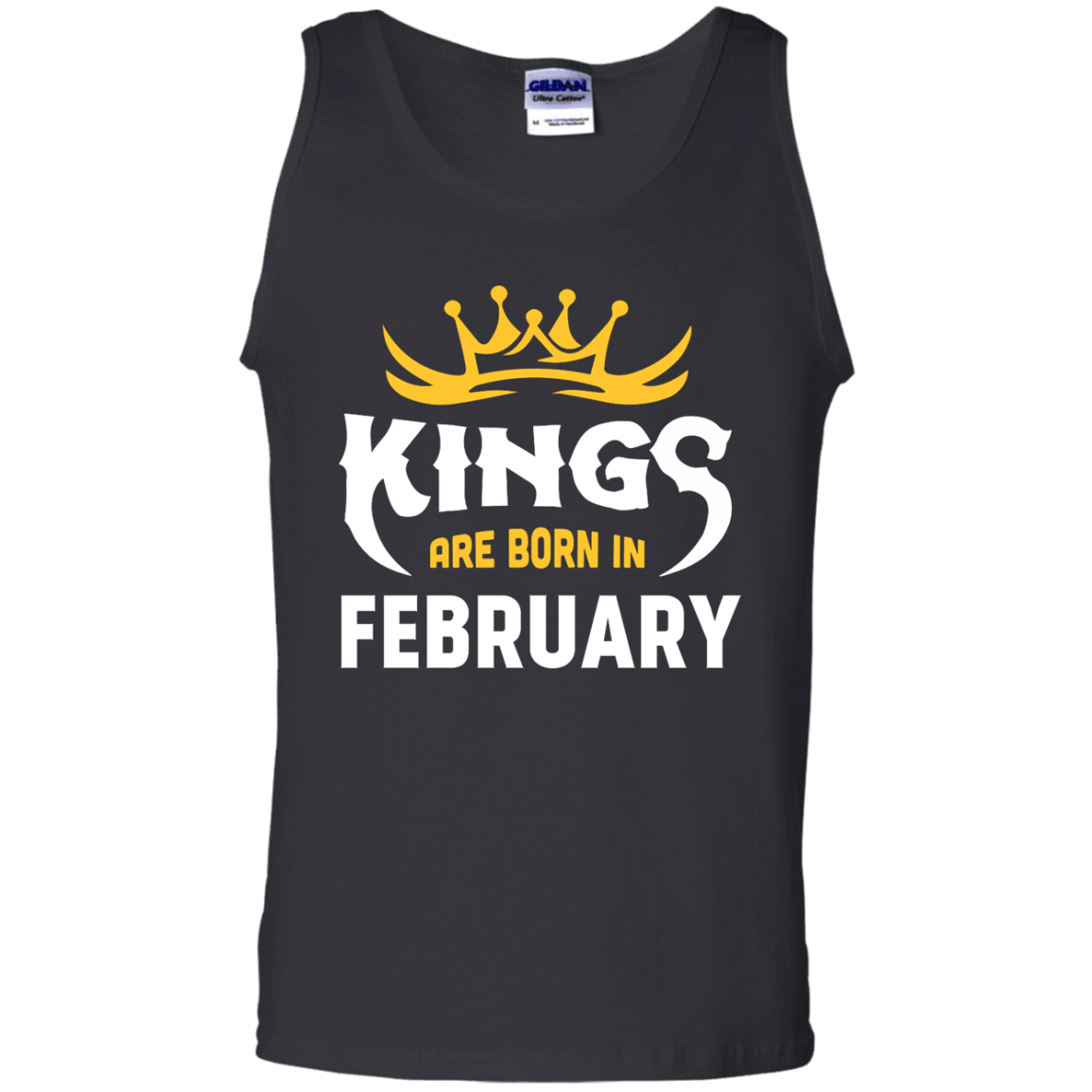 Kings Are Born In February-T-Shirt & Hoodie-Unisex Tank-Black