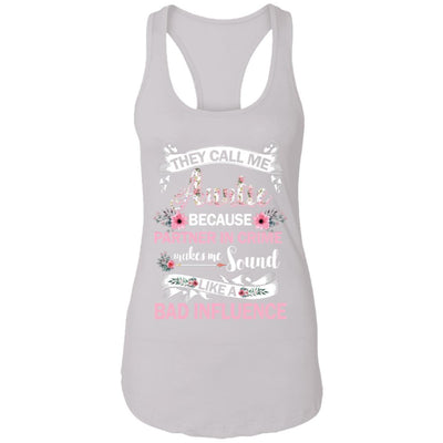 They Call Me Auntie Because Partner In Crime-T-Shirt & Hoodie-Women's Ideal Racerback Tank-White