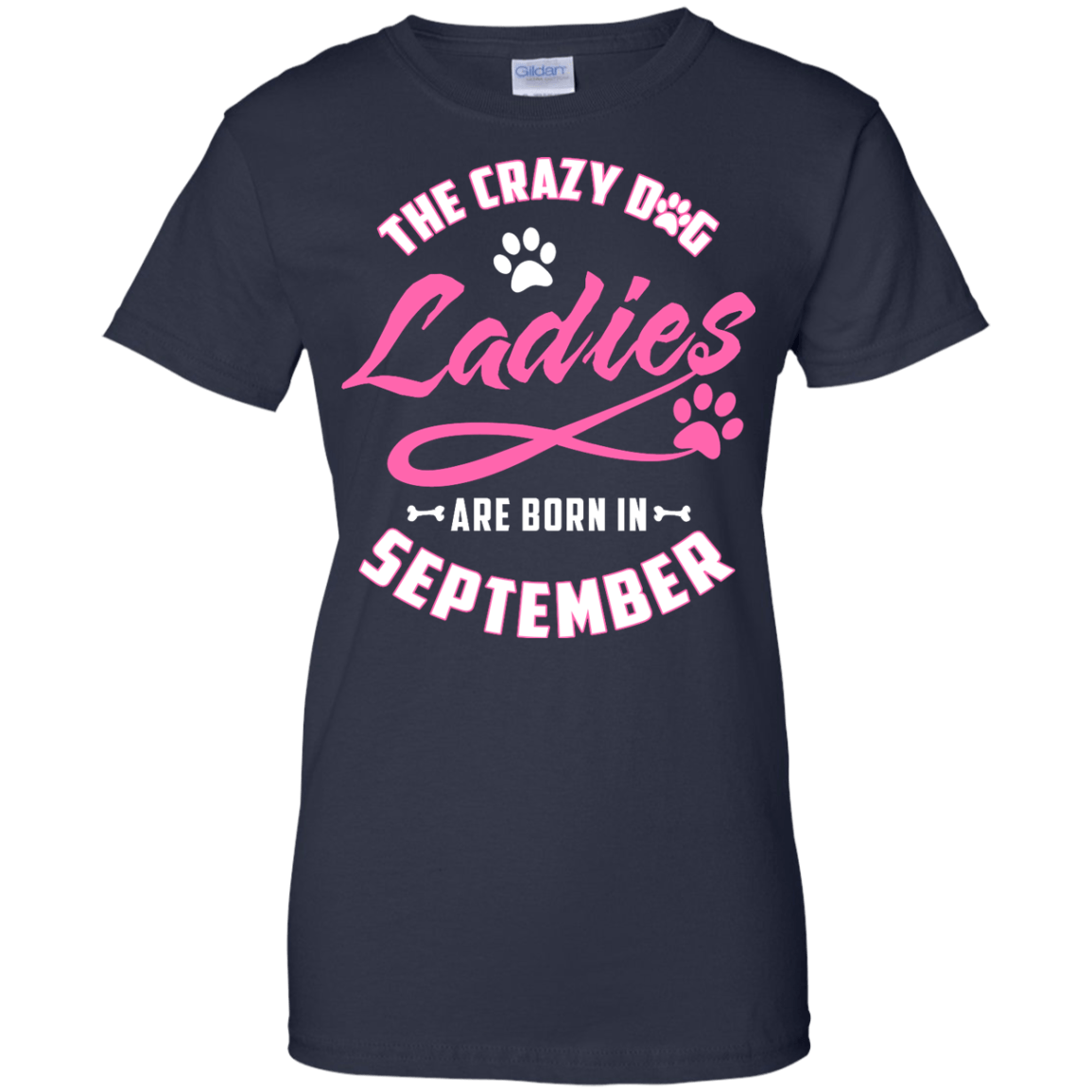 The Crazy Dog Ladies Are Born In September-T-Shirt & Hoodie-Women's T-Shirt-Navy