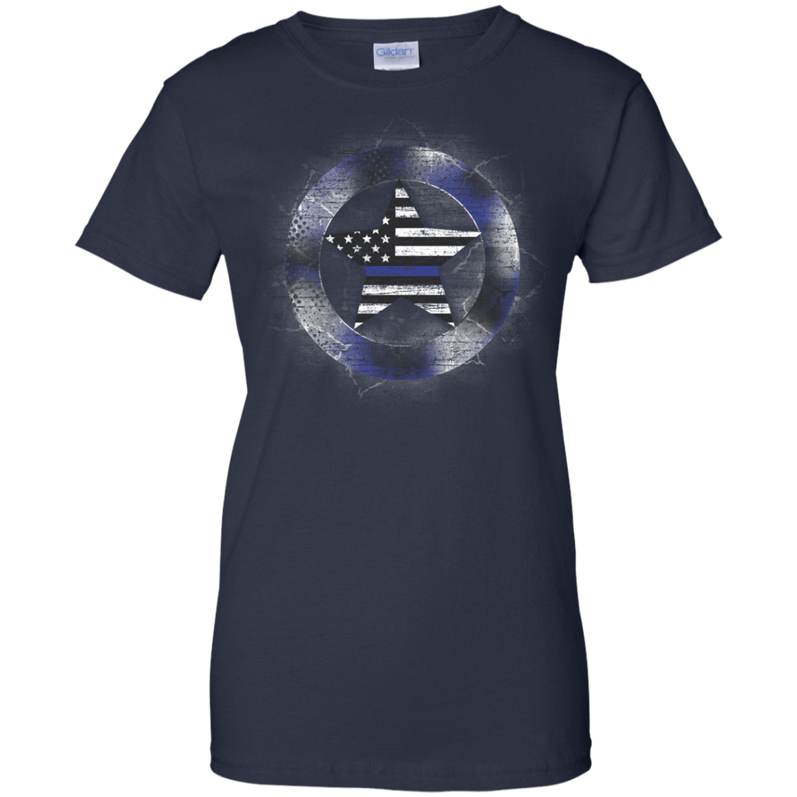 Thin Blue Line Support-T-Shirt & Hoodie-Women's T-Shirt-Navy