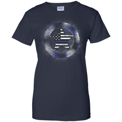 Thin Blue Line Support-T-Shirt & Hoodie-Women's T-Shirt-Navy