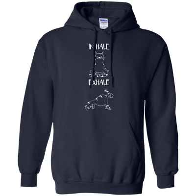 Yoga Cat Inhale Exhale-T-Shirt & Hoodie-Pullover Hoodie-Navy