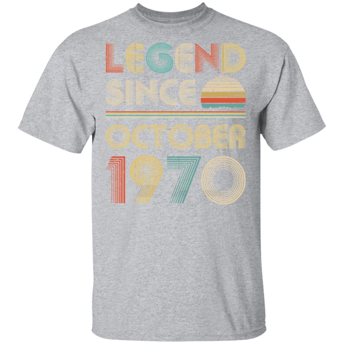 Legend Since October 1970 Vintage 51th Birthday Gifts-T-Shirt & Hoodie-Classic T-Shirt-Sport Grey