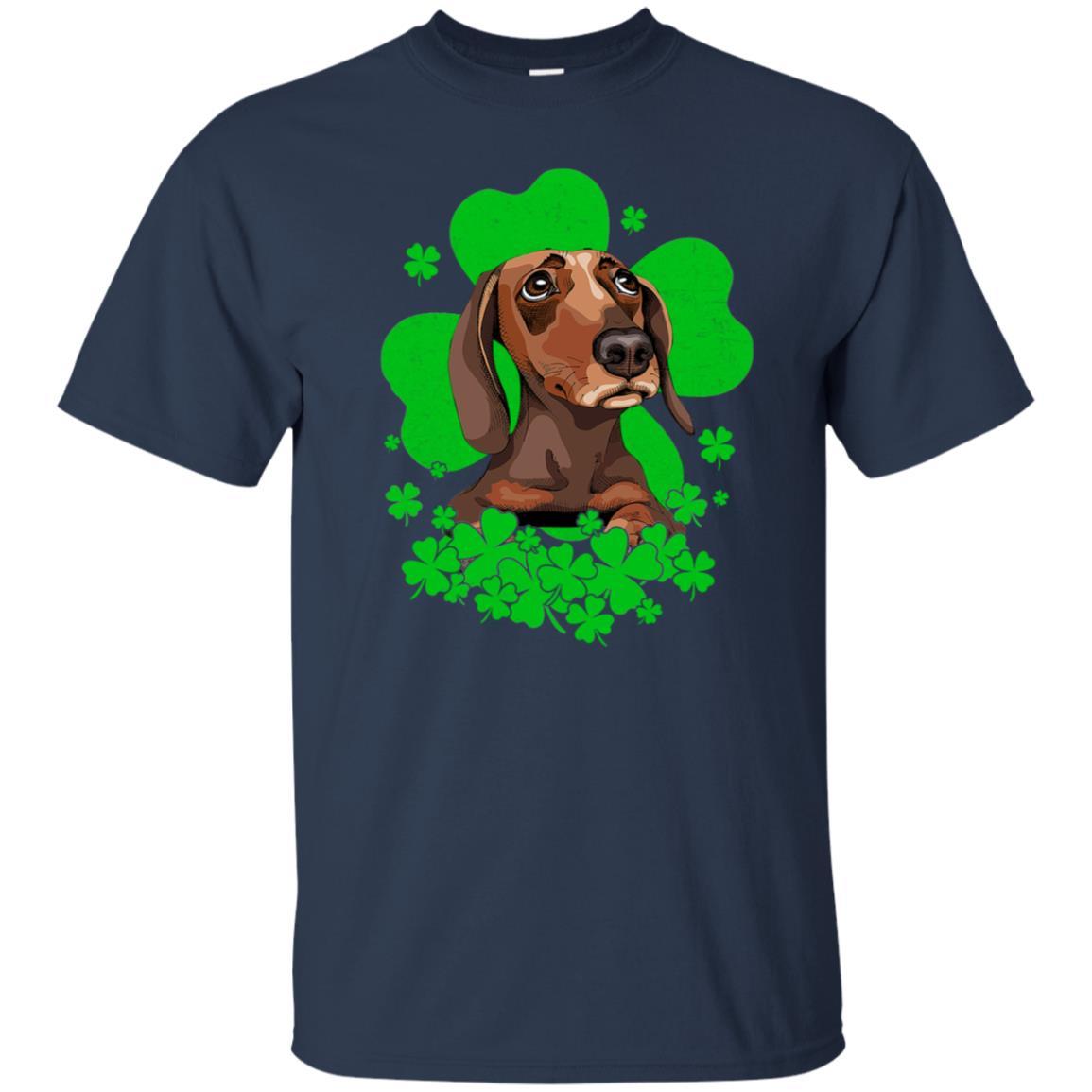 Dachshund St. Patrick's Day Clovers-T-Shirt & Hoodie-Classic T-Shirt-Navy