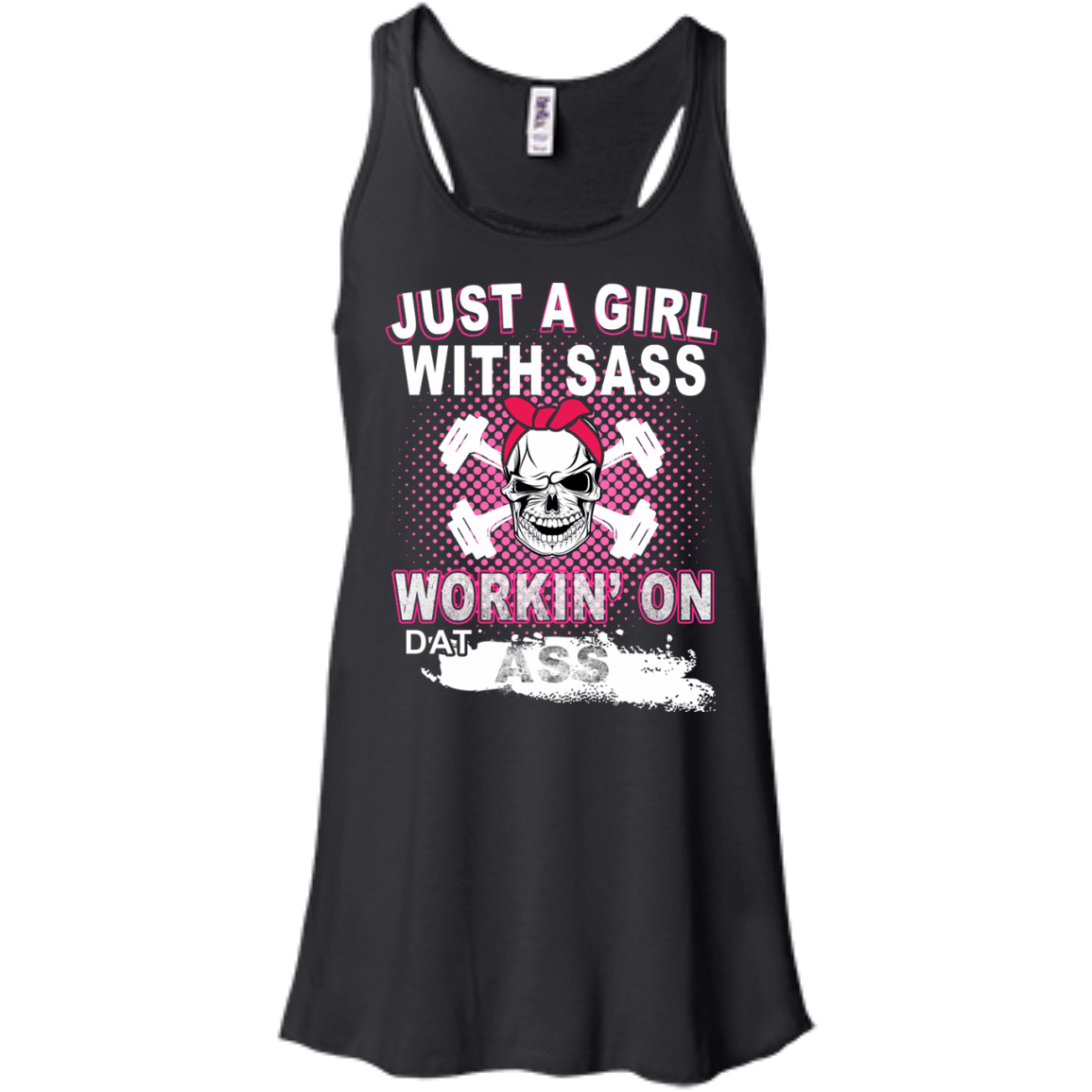 JUST A GIRL WITH SASS-T-Shirt & Hoodie-Women's Flowy Racerback Tank-Black