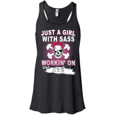 JUST A GIRL WITH SASS-T-Shirt & Hoodie-Women's Flowy Racerback Tank-Black