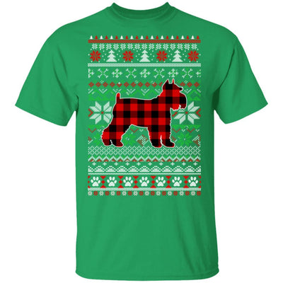 Schnauzer Red Plaid Ugly Christmas Sweater Gifts-T-Shirt & Sweatshirt-Classic T-Shirt-Irish Green