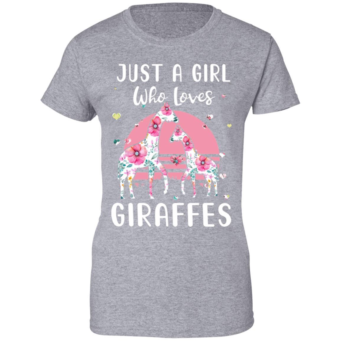 Just A Girl Who Loves Giraffes-T-Shirt & Tank Top-Women's T-Shirt-Sport Grey