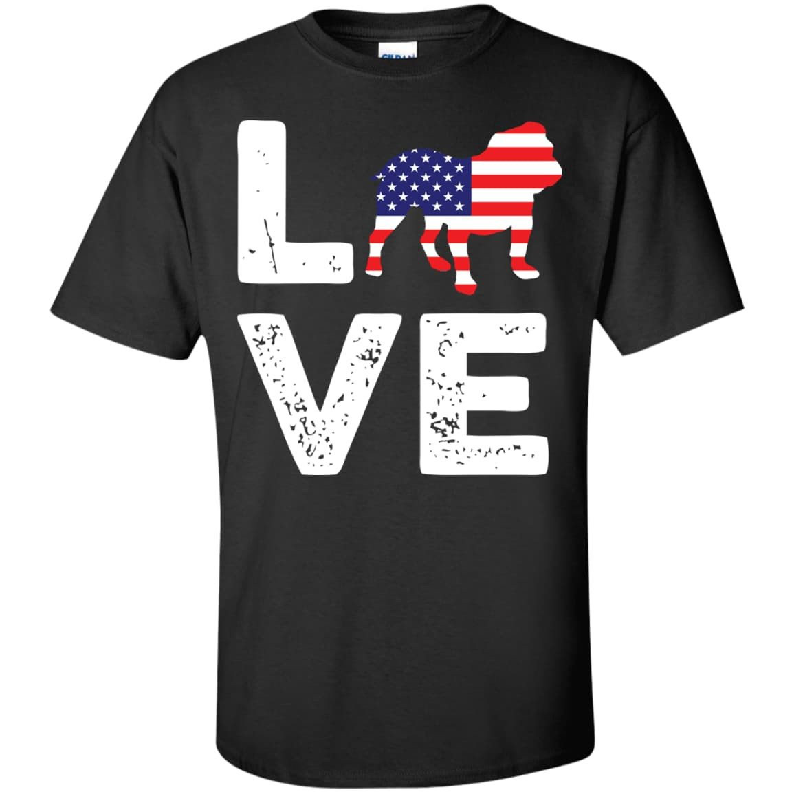 American Flag Dog Pitbull Love-T-Shirt & Hoodie-Classic T-Shirt-Black