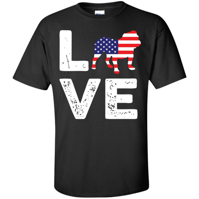 American Flag Dog Pitbull Love-T-Shirt & Hoodie-Classic T-Shirt-Black