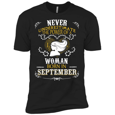 A Woman Born In SEPTEMBER-T-Shirt & Hoodie-Premium T-Shirt-Black