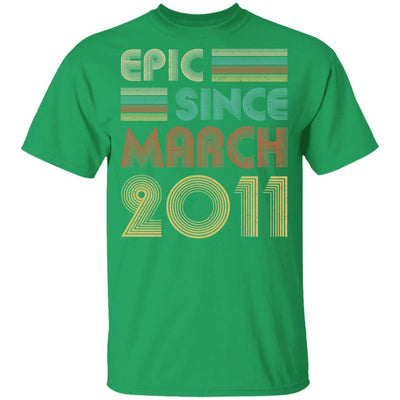 Epic Since March 2011 Vintage 10th Birthday Gifts Youth-Youth Shirt-Youth T-Shirt-Irish Green