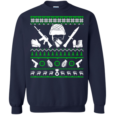 Veteran Christmas Sweater-T-Shirt & Hoodie-Crewneck Sweatshirt-Navy