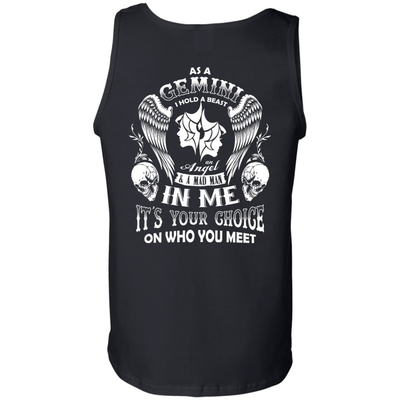 As A Gemini I Hold A Beast An Angel A Madman In Me-T-Shirt & Hoodie-Unisex Tank-Black