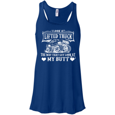 I Look At Lifted Truck-T-Shirt & Hoodie-Women's Flowy Racerback Tank-True Royal