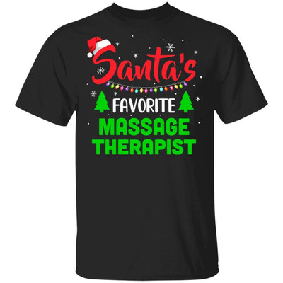 Santa's Favorite Massage Therapist Funny Christmas Xmas Gifts-T-Shirt & Sweatshirt-Classic T-Shirt-Black
