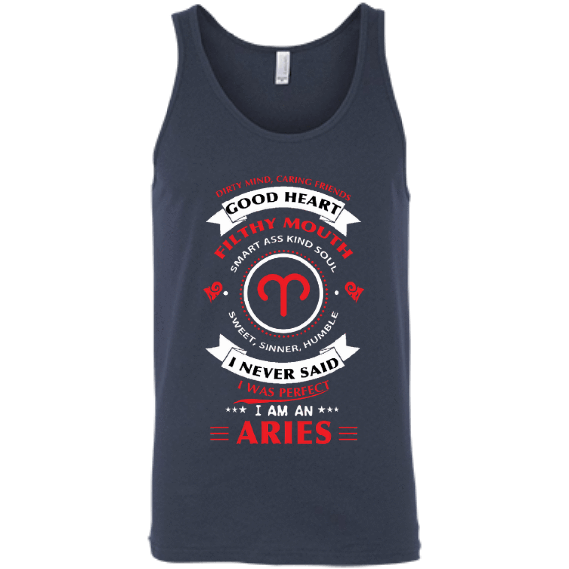 I'm An Aries-T-Shirt & Hoodie-Unisex Tank-Navy
