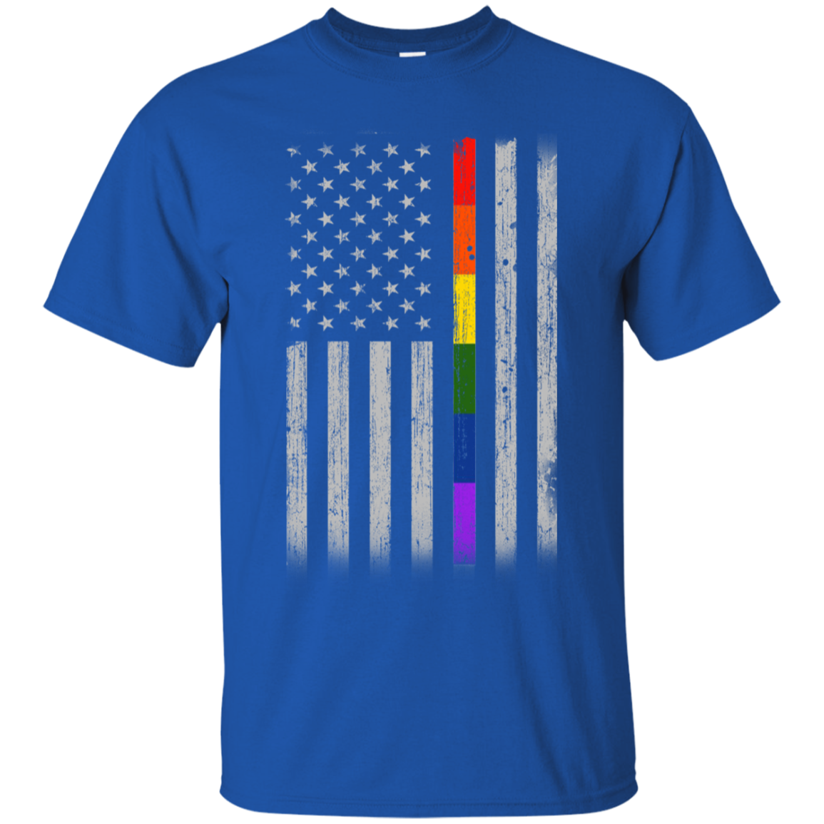 Rainbow Lesbian Gay Pride LGBT America Flag-T-Shirt & Hoodie-Classic T-Shirt-Royal