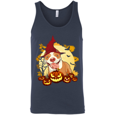 Pitbull Halloween Pumpkin-T-Shirt & Hoodie-Unisex Tank-Navy