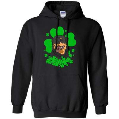Rottweiler St. Patrick's Day Clovers-T-Shirt & Hoodie-Pullover Hoodie-Black