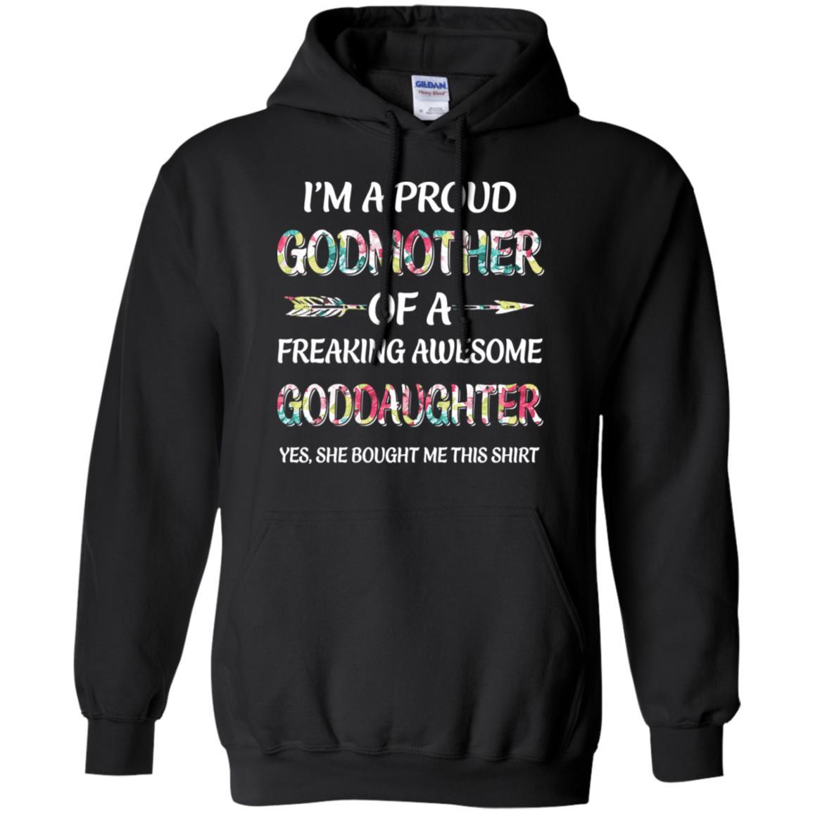 Proud Godmother Mother's Day Gift From A Goddaughter-T-Shirt & Hoodie-Pullover Hoodie-Black