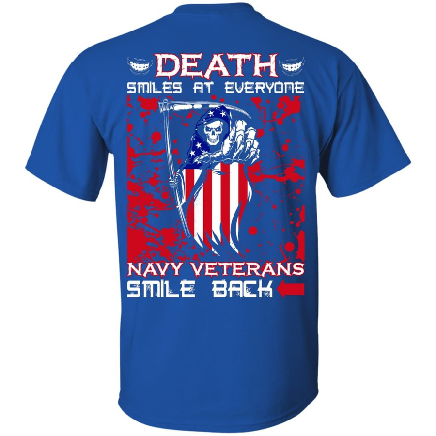 Death Smiles At Everyone Navy Veterans Smile Back-T-Shirt & Hoodie-Classic T-Shirt-Royal