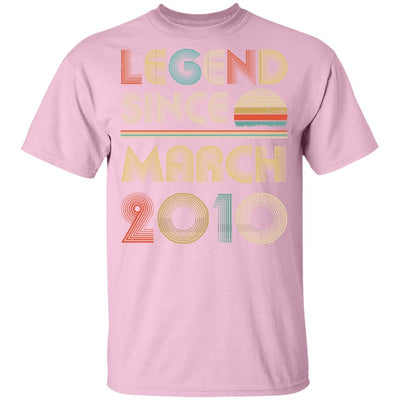 Legend Since March 2010 Vintage 11th Birthday Gifts Youth-Youth Shirt-Youth T-Shirt-Light Pink