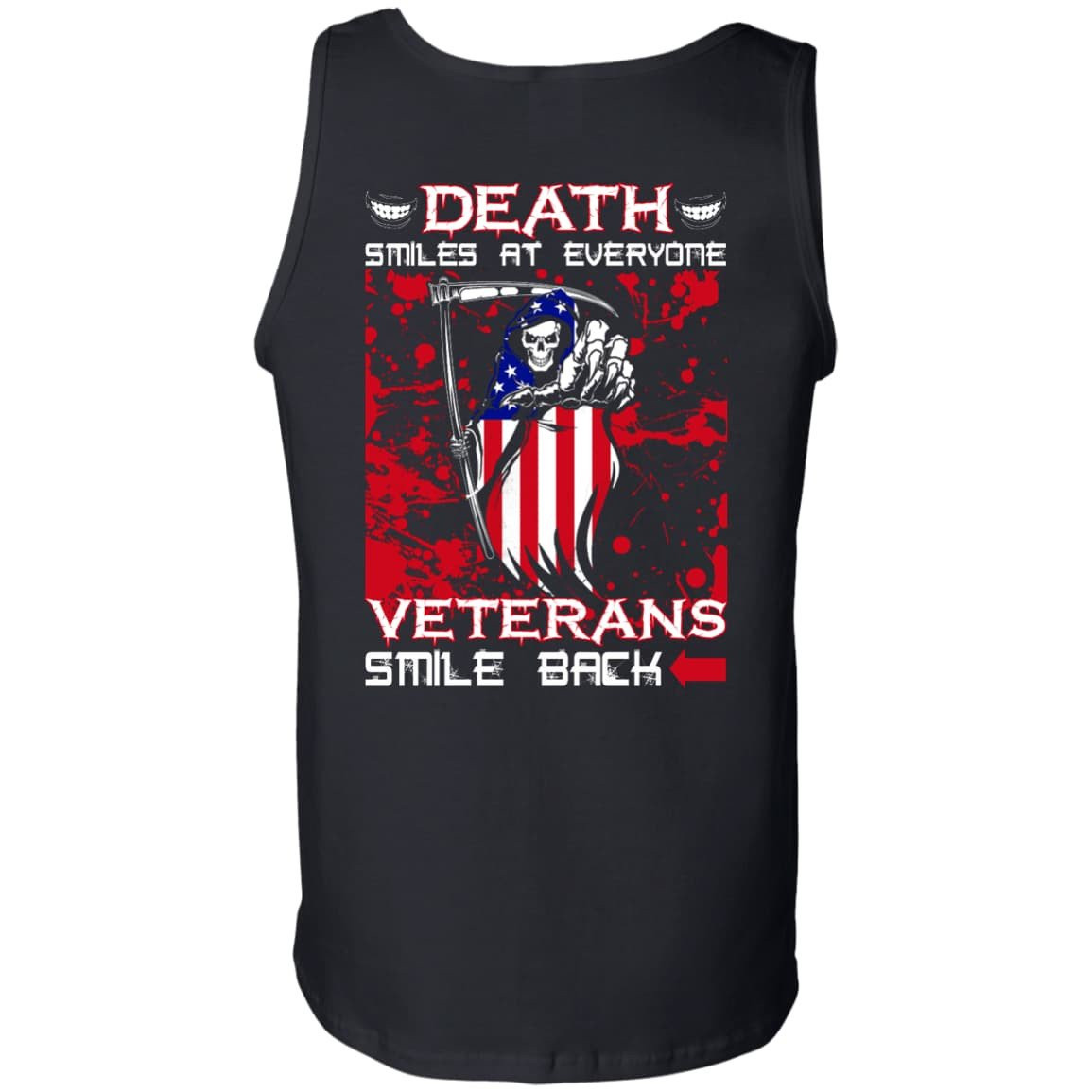Death Smiles At Everyone Veterans Smile Back-T-Shirt & Hoodie-Unisex Tank-Black