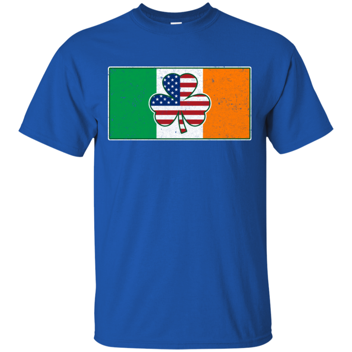 Shamrock Irish Ireland USA American Flag Gift-T-Shirt & Hoodie-Classic T-Shirt-Royal