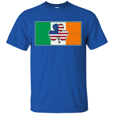 Shamrock Irish Ireland USA American Flag Gift-T-Shirt & Hoodie-Classic T-Shirt-Royal