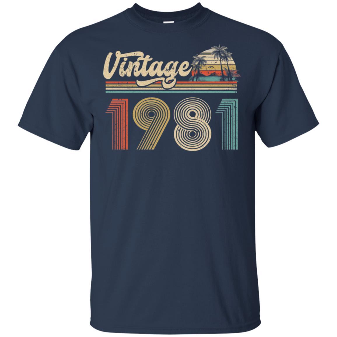 40th Birthday Gift Vintage 1981 Classic-T-Shirt & Hoodie-Classic T-Shirt-Navy