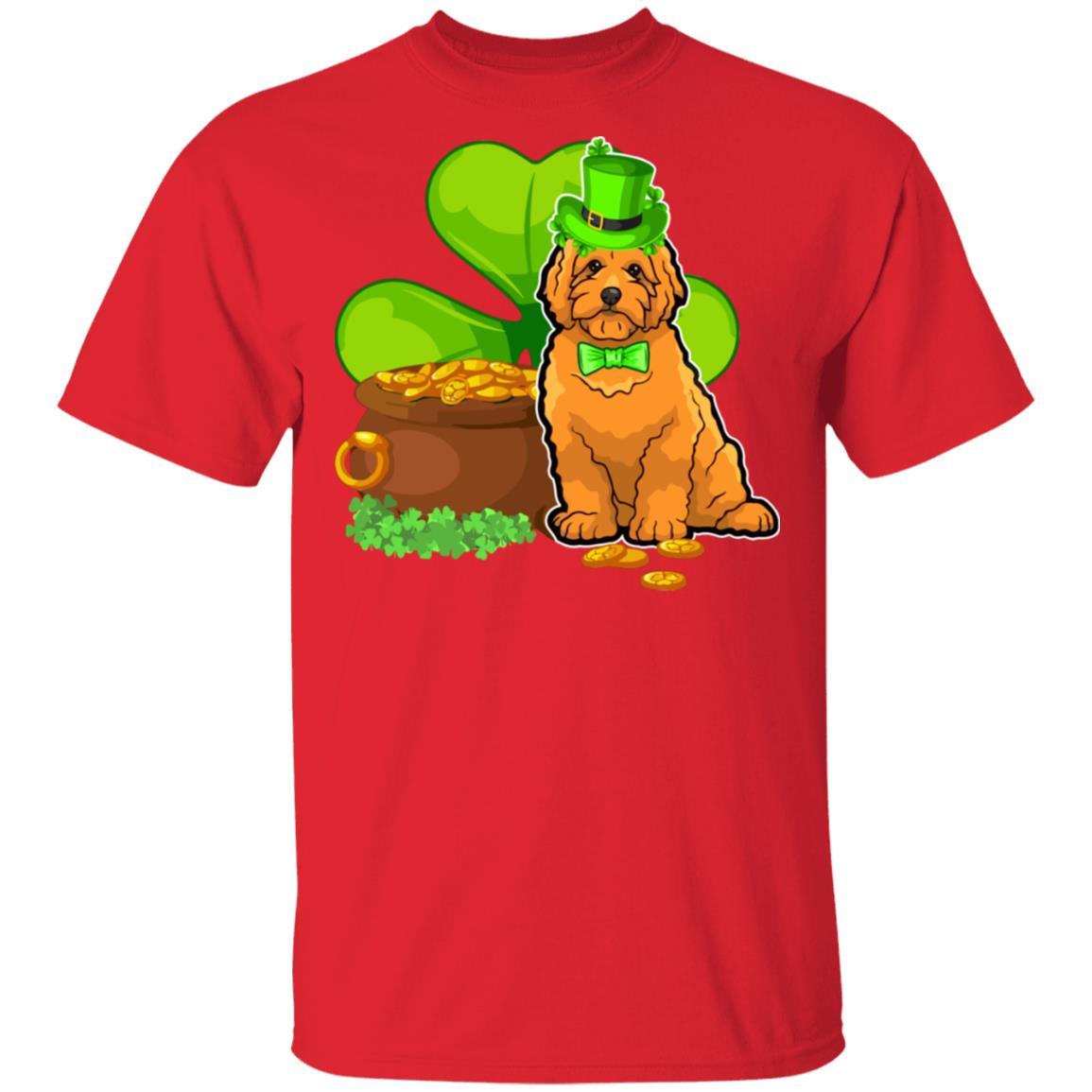 Goldendoodle St Patrick's Day Irish Dog Lover Funny Gifts-T-Shirt & Hoodie-Classic T-Shirt-Red