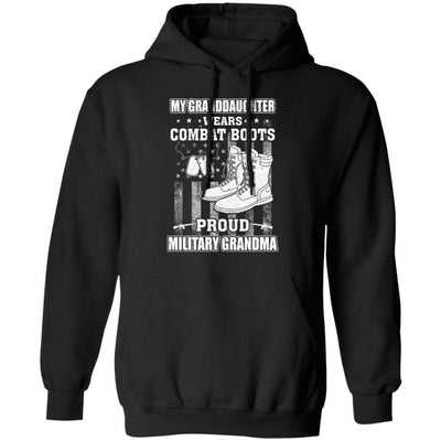 My Granddaughter Wears Combat Boots Proud Military Grandma-T-Shirt & Hoodie-Pullover Hoodie-Black