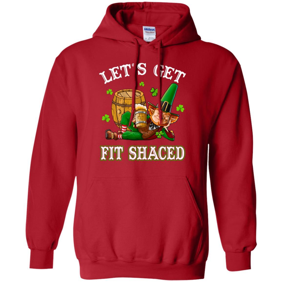 Let's Get Fit Shaced Leprechaun St Patricks Day Gift-T-Shirt & Hoodie-Pullover Hoodie-Red