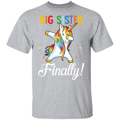 Big Sister Finally Unicorn For Girl Youth-Youth Shirt-Youth T-Shirt-Sport Grey