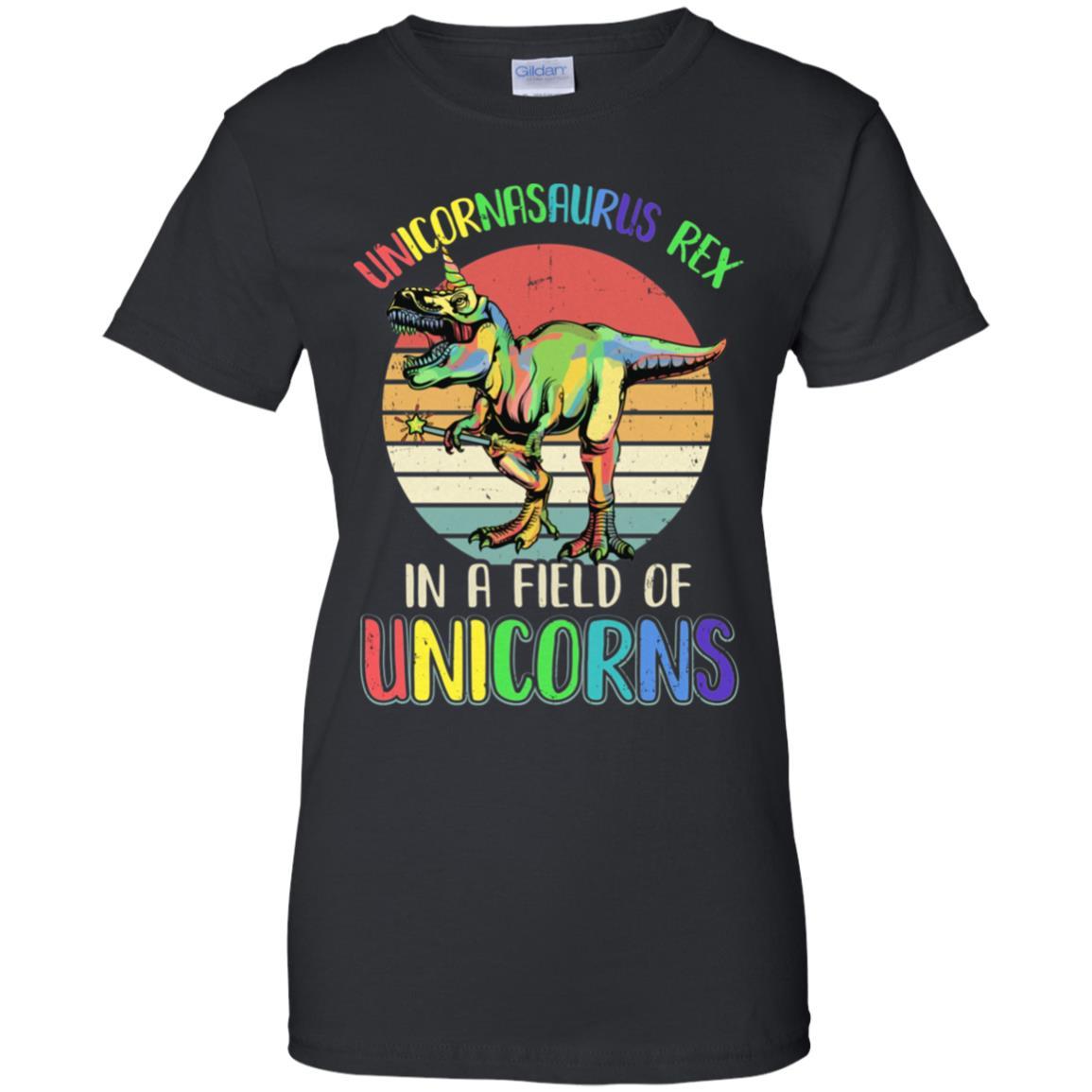 Be A Unicornasaurus Rex In A Field Of Unicorns-T-Shirt & Hoodie-Women's T-Shirt-Black