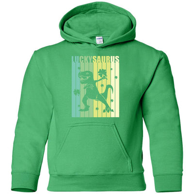 Happy St Pat Rex Day Dinosaur T-Rex Kids Patricks Day Youth-Youth Shirt-Youth Pullover Hoodie-Irish Green