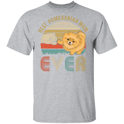 Vintage Best Pomeranian Mom Ever Bump Fit Funny Mom Gifts-T-Shirt & Hoodie-Classic T-Shirt-Sport Grey