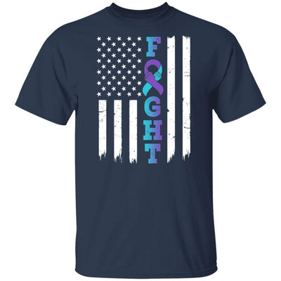 Suicide Prevention Awareness American Flag Distressed-T-Shirt & Hoodie-Classic T-Shirt-Navy