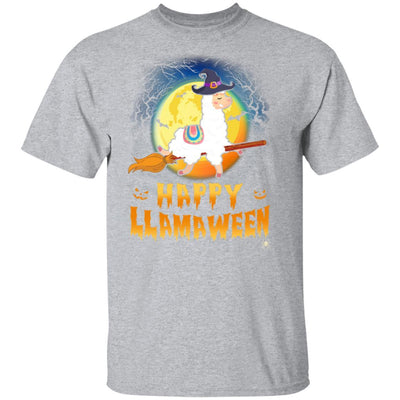 Happy Llamaween Halloween Llama Witch Costume-T-Shirt & Tank Top-Classic T-Shirt-Sport Grey