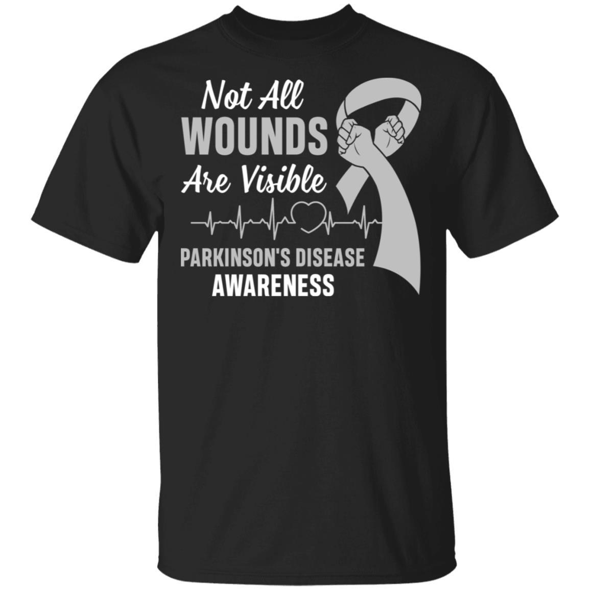 Parkinson's Disease Awareness Not All Wounds Are Visible-T-Shirt & Hoodie-Classic T-Shirt-Black