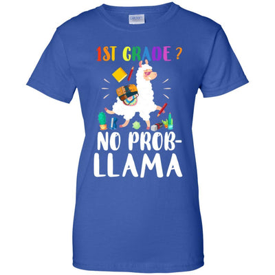 1st Grade No Prob Llama Funny First Day Of School-T-Shirt & Hoodie-Women's T-Shirt-Royal