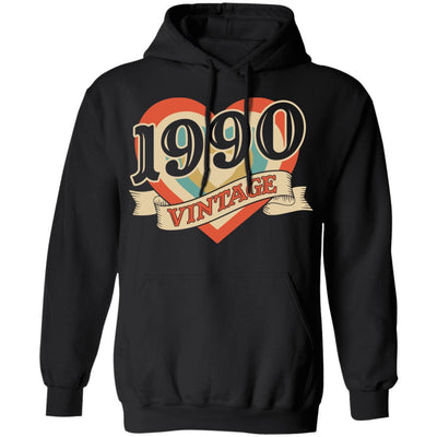 31th Birthday Gifts Classic Retro Heart Vintage 1990-T-Shirt & Tank Top-Pullover Hoodie-Black