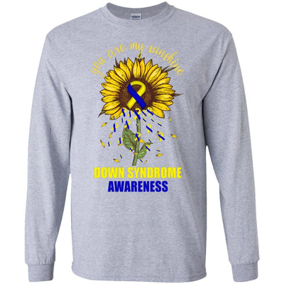 You Are My Sunshine Down Syndrome Awareness-T-Shirt & Hoodie-Long Sleeve T-Shirt-Sport Grey