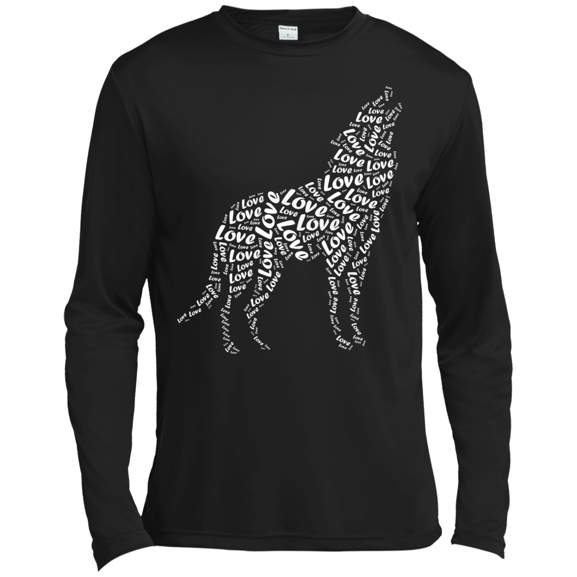 I Love Wolf-T-Shirt & Hoodie-Long Sleeve T-Shirt-Black